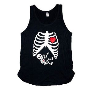 Monag Black Halloween Pregnancy Baby Skeleton Heart Tank Top